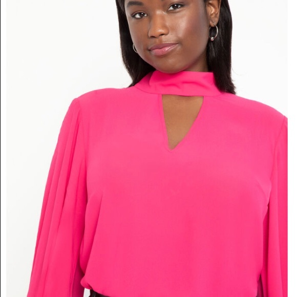 ELOQUII Dramatic Sleeve Blouse with Cutout - Picture 1 of 3